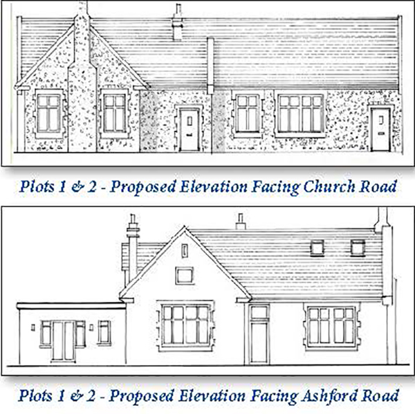 Lot: 28 - FORMER SCHOOL ON HALF ACRE PLOT WITH PLANNING PERMISSION FOR THREE DWELLINGS - Proposed Plot 3 Elevation Facing Church Road